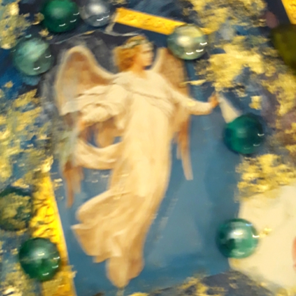 Angel Collage 8x10 mixed media on canvas "Celestia" Brand new Inspiratonal Art
